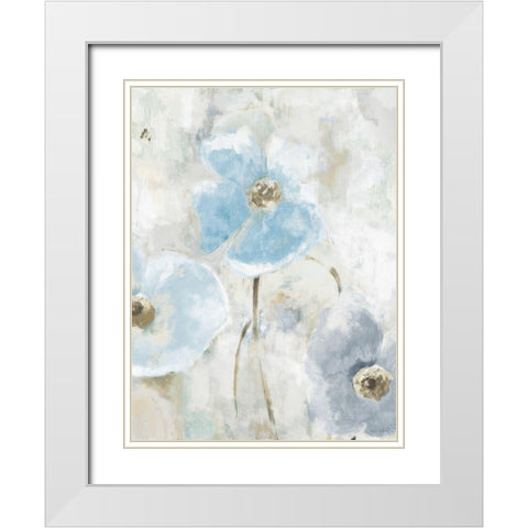 Blue Spring Begins White Modern Wood Framed Art Print with Double Matting by Loreth, Lanie