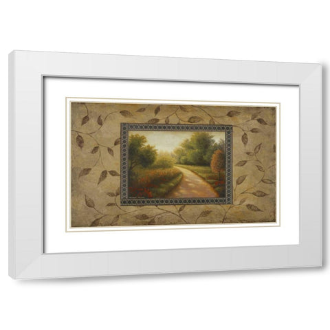 New Country Road White Modern Wood Framed Art Print with Double Matting by Marcon, Michael