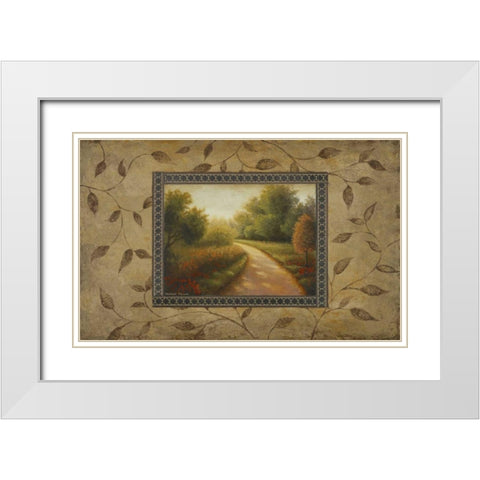 New Country Road White Modern Wood Framed Art Print with Double Matting by Marcon, Michael