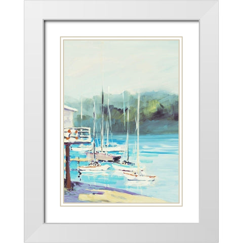 Bait Shack White Modern Wood Framed Art Print with Double Matting by Slivka, Jane