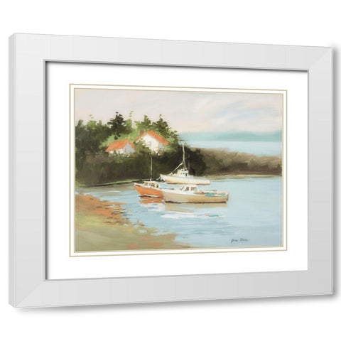 Sail Boats White Modern Wood Framed Art Print with Double Matting by Slivka, Jane