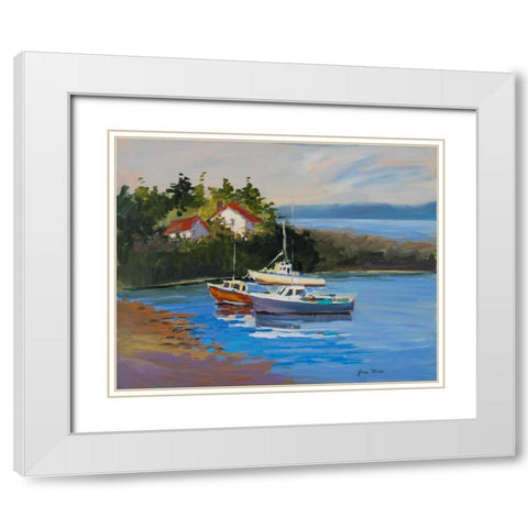 Sail Boats White Modern Wood Framed Art Print with Double Matting by Slivka, Jane