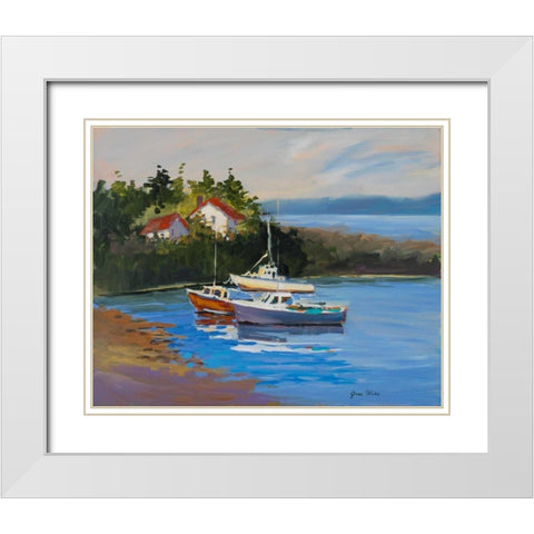 Sail Boats White Modern Wood Framed Art Print with Double Matting by Slivka, Jane