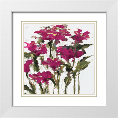 Plum Wild Flowers White Modern Wood Framed Art Print with Double Matting by Slivka, Jane