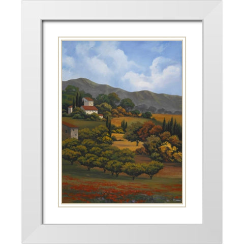 Italian Countryside I White Modern Wood Framed Art Print with Double Matting by Rhyan, Vivien