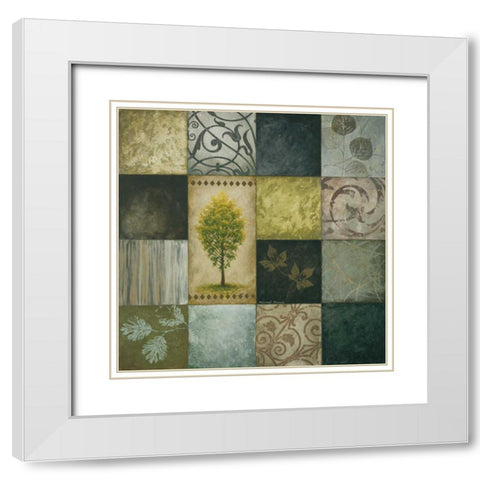 Cool September Colors I White Modern Wood Framed Art Print with Double Matting by Marcon, Michael