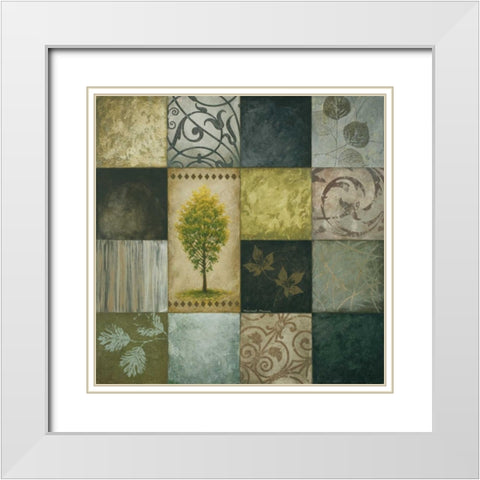 Cool September Colors I White Modern Wood Framed Art Print with Double Matting by Marcon, Michael