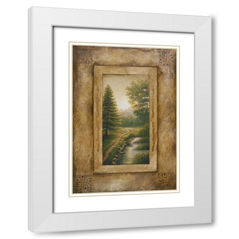 Marshfield Memory White Modern Wood Framed Art Print with Double Matting by Marcon, Michael