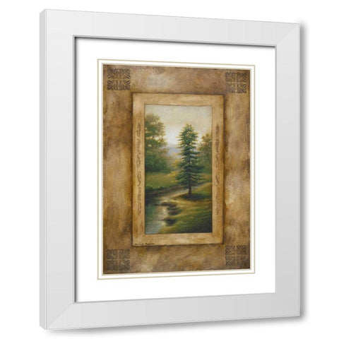 Marshfield Morning White Modern Wood Framed Art Print with Double Matting by Marcon, Michael