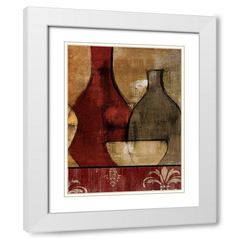Glass Gathering with Red II White Modern Wood Framed Art Print with Double Matting by Loreth, Lanie