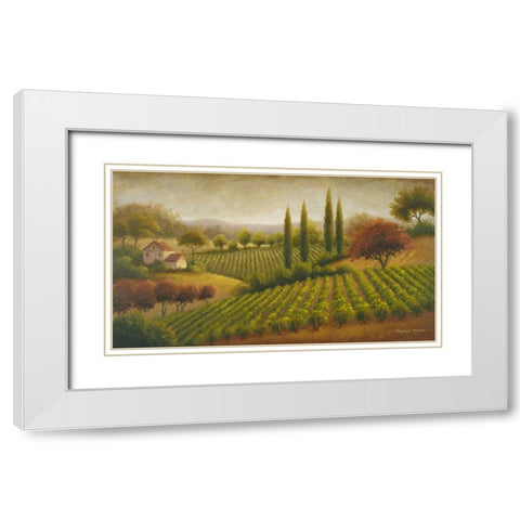 Vineyard In The Sun I White Modern Wood Framed Art Print with Double Matting by Marcon, Michael