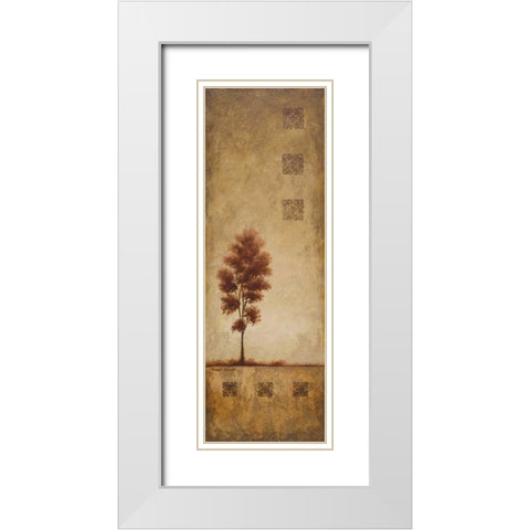 Chippewa Tree I White Modern Wood Framed Art Print with Double Matting by Marcon, Michael