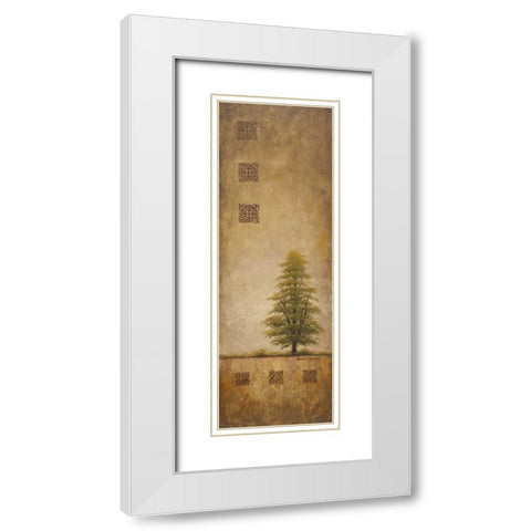 Chippewa Tree II White Modern Wood Framed Art Print with Double Matting by Marcon, Michael