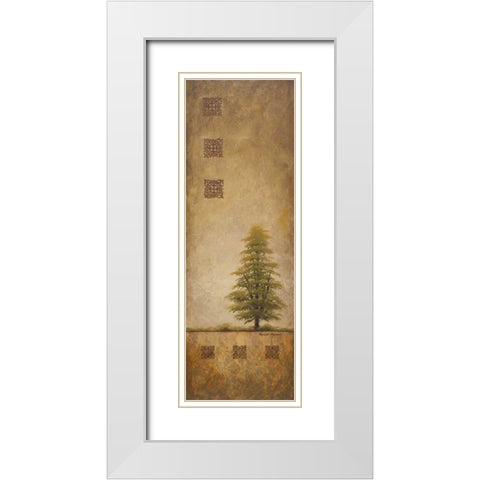 Chippewa Tree II White Modern Wood Framed Art Print with Double Matting by Marcon, Michael