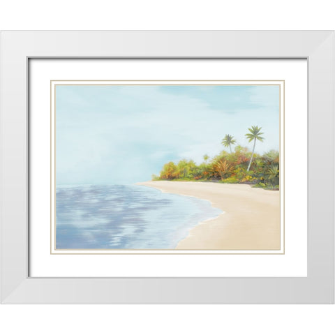 New Tropical Beach I White Modern Wood Framed Art Print with Double Matting by Rhyan, Vivien