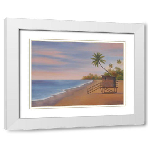 Tropical Beach II White Modern Wood Framed Art Print with Double Matting by Rhyan, Vivien