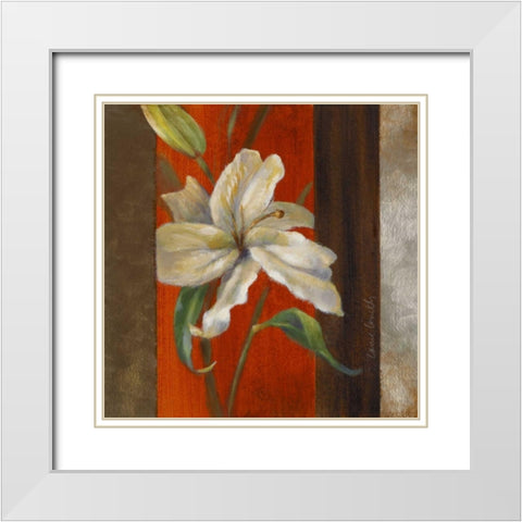 Lily in Bloom I White Modern Wood Framed Art Print with Double Matting by Loreth, Lanie