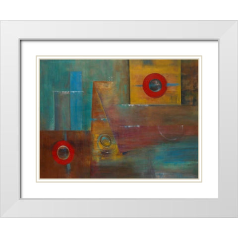 Satori I White Modern Wood Framed Art Print with Double Matting by Vargas, Iris
