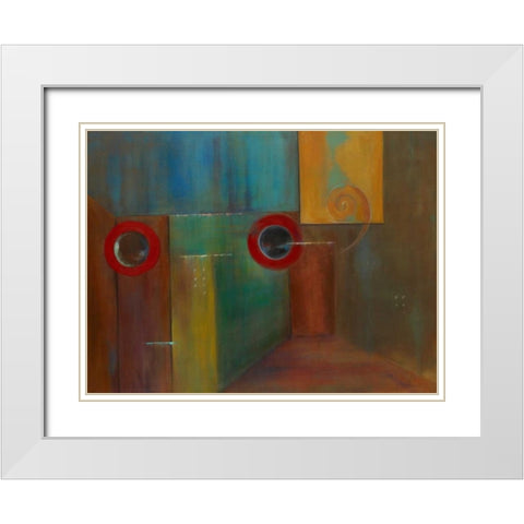 Satori II White Modern Wood Framed Art Print with Double Matting by Vargas, Iris