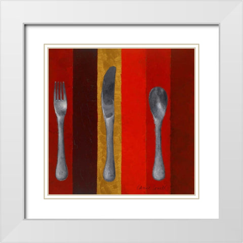 Bon Appetit Stripes I White Modern Wood Framed Art Print with Double Matting by Loreth, Lanie