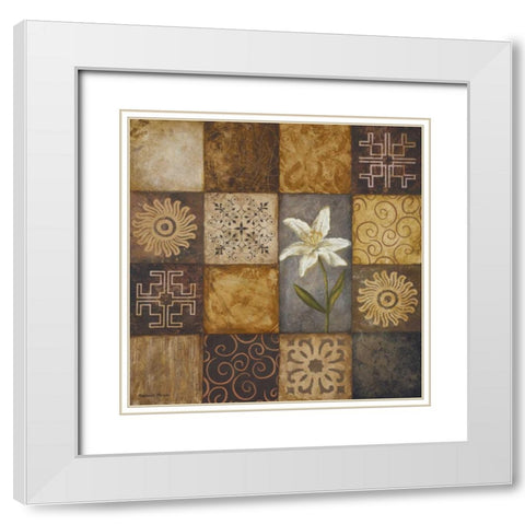 Modular II White Modern Wood Framed Art Print with Double Matting by Marcon, Michael
