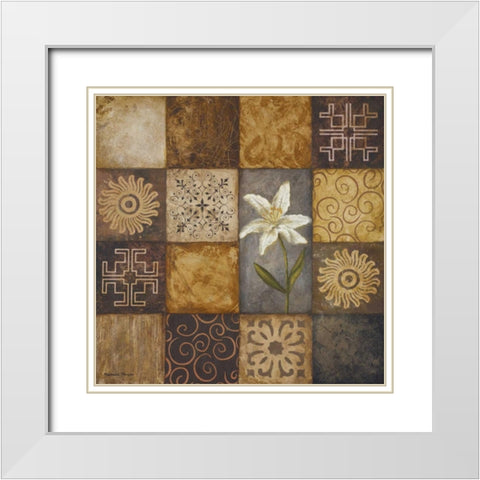 Modular II White Modern Wood Framed Art Print with Double Matting by Marcon, Michael