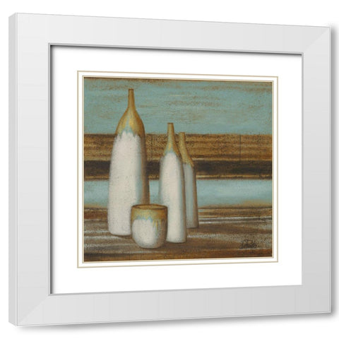 Elegantisimo on Teal II White Modern Wood Framed Art Print with Double Matting by Pinto, Patricia