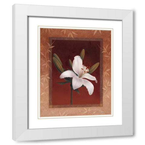 Tiger Lily White Modern Wood Framed Art Print with Double Matting by Rhyan, Vivien