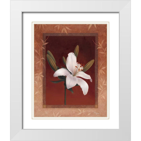 Tiger Lily White Modern Wood Framed Art Print with Double Matting by Rhyan, Vivien