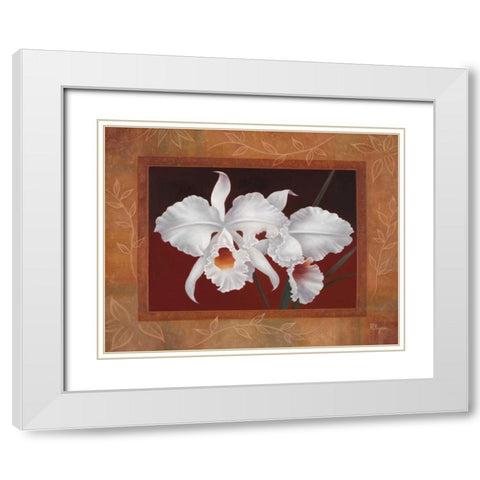White Orchids White Modern Wood Framed Art Print with Double Matting by Rhyan, Vivien