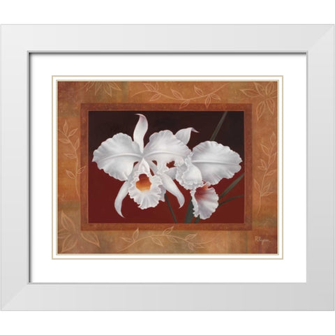 White Orchids White Modern Wood Framed Art Print with Double Matting by Rhyan, Vivien