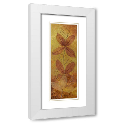 Autumn Leaves II White Modern Wood Framed Art Print with Double Matting by Londono, Elizabeth