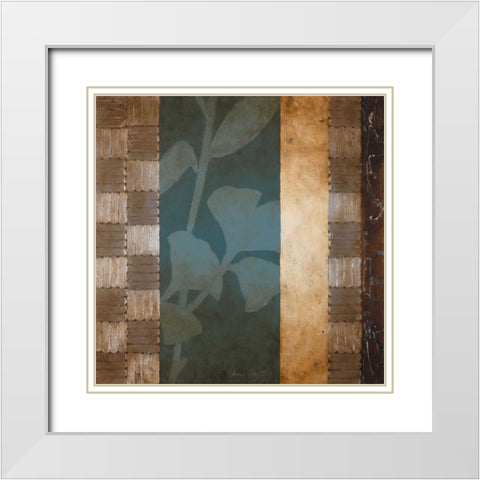 Urban Garden V in Teal White Modern Wood Framed Art Print with Double Matting by Loreth, Lanie