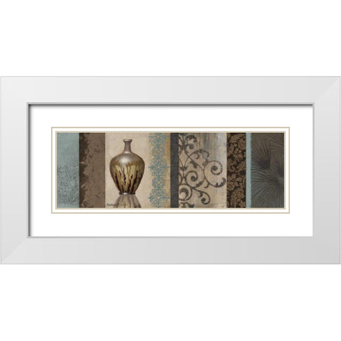 Fantasy Floral II White Modern Wood Framed Art Print with Double Matting by Marcon, Michael