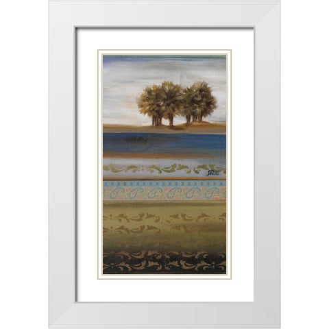 Desert Palms I White Modern Wood Framed Art Print with Double Matting by Pinto, Patricia