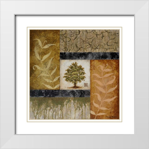 New Growth I White Modern Wood Framed Art Print with Double Matting by Marcon, Michael
