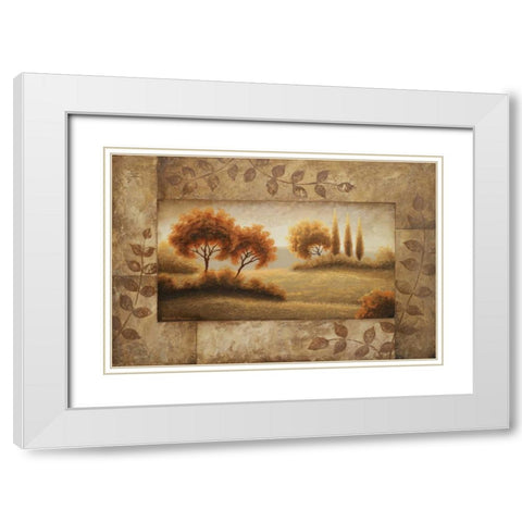 Luminous Vistas I White Modern Wood Framed Art Print with Double Matting by Marcon, Michael