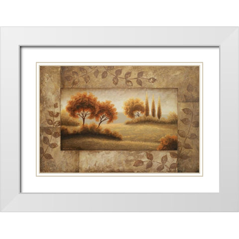 Luminous Vistas I White Modern Wood Framed Art Print with Double Matting by Marcon, Michael