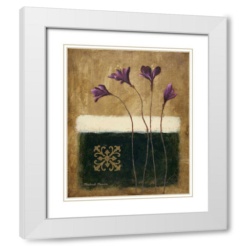 Color Field Blossom I White Modern Wood Framed Art Print with Double Matting by Marcon, Michael