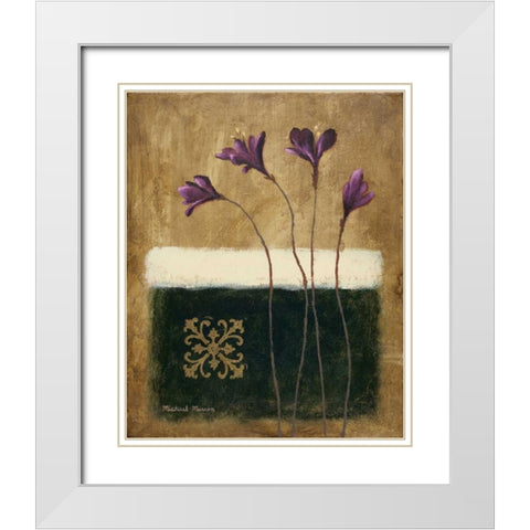 Color Field Blossom I White Modern Wood Framed Art Print with Double Matting by Marcon, Michael