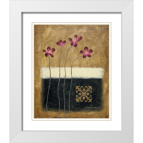 Color Field Blossom II White Modern Wood Framed Art Print with Double Matting by Marcon, Michael