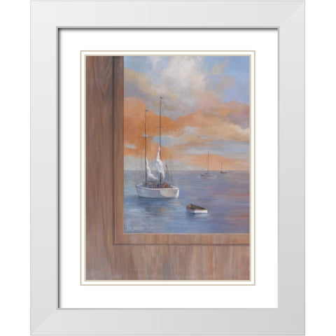 Sailing at Sunset I White Modern Wood Framed Art Print with Double Matting by Rhyan, Vivien