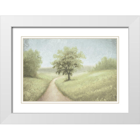 Green Nature Pastures White Modern Wood Framed Art Print with Double Matting by Marcon, Michael