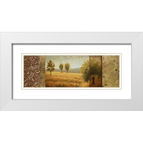 Golden Valley II White Modern Wood Framed Art Print with Double Matting by Marcon, Michael