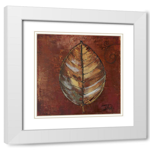 New Leaf IV White Modern Wood Framed Art Print with Double Matting by Pinto, Patricia