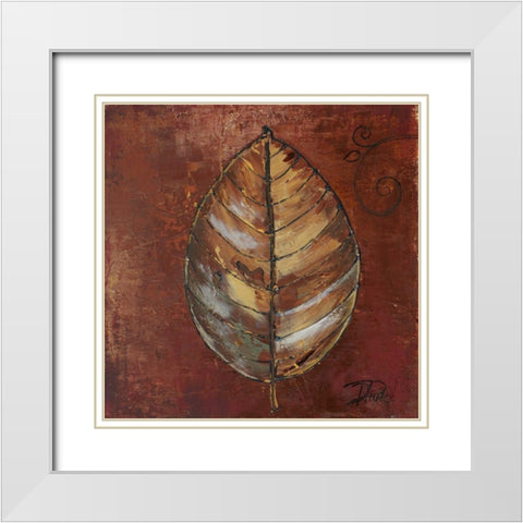 New Leaf IV White Modern Wood Framed Art Print with Double Matting by Pinto, Patricia