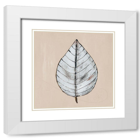 Neutral New Leaf II White Modern Wood Framed Art Print with Double Matting by Pinto, Patricia