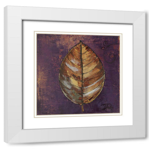 New Leaves I White Modern Wood Framed Art Print with Double Matting by Pinto, Patricia