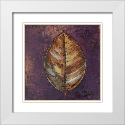 New Leaves I White Modern Wood Framed Art Print with Double Matting by Pinto, Patricia