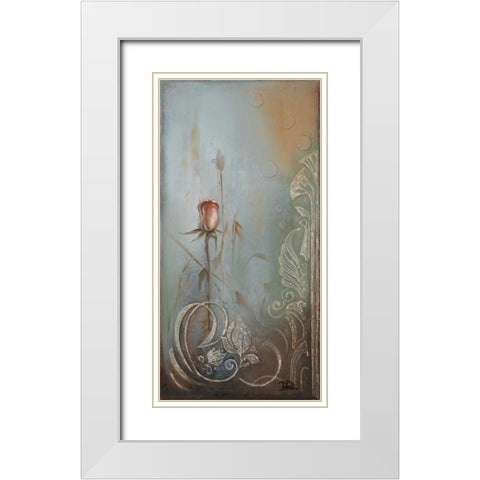 Ornaments and Roses II White Modern Wood Framed Art Print with Double Matting by Pinto, Patricia